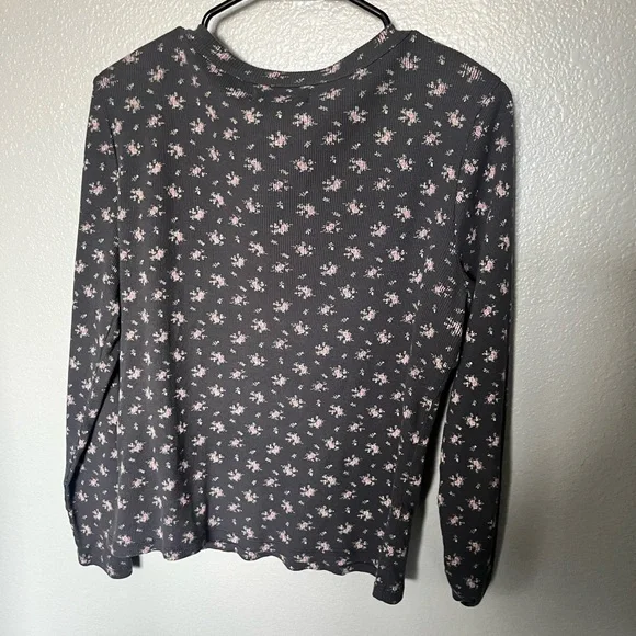 Lucky Brand Floral Gray Long Sleeve Top - Picture 3 of 5